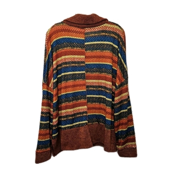 Haptics Multicolor Striped Long Sleeve Stretchy Shirt Women's Plus Size 1X NEW - Picture 5 of 10